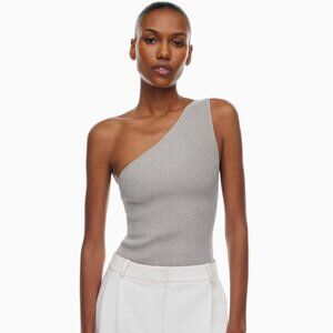 NWT Aritzia Babaton Sculpt Knit Top in Silver, XS